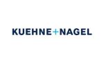 Logo of kuehne + nagel, featuring the company name in blue and black letters with a plus sign between the words.